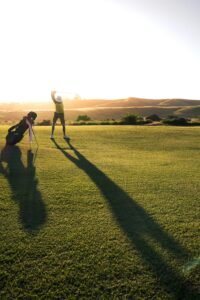 Golfer swinging